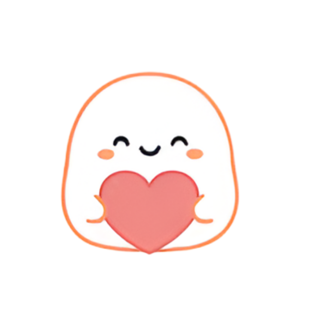 Mochi holding a heart