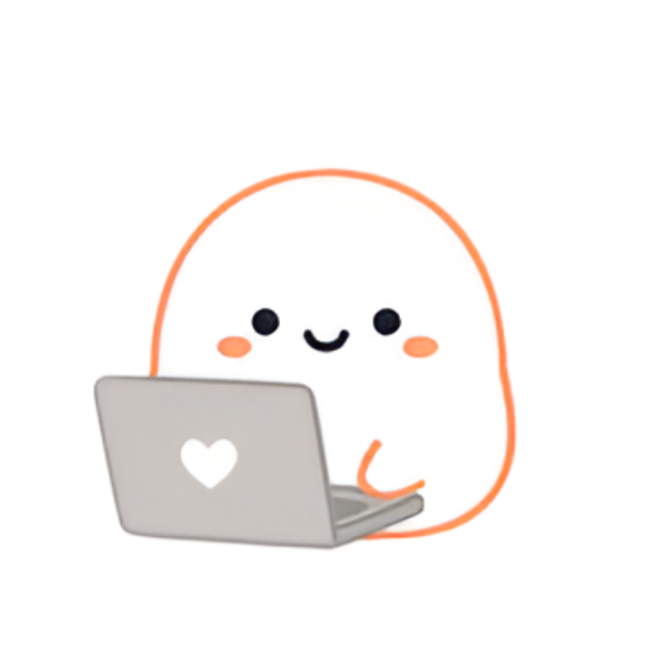 Mochi at a laptop