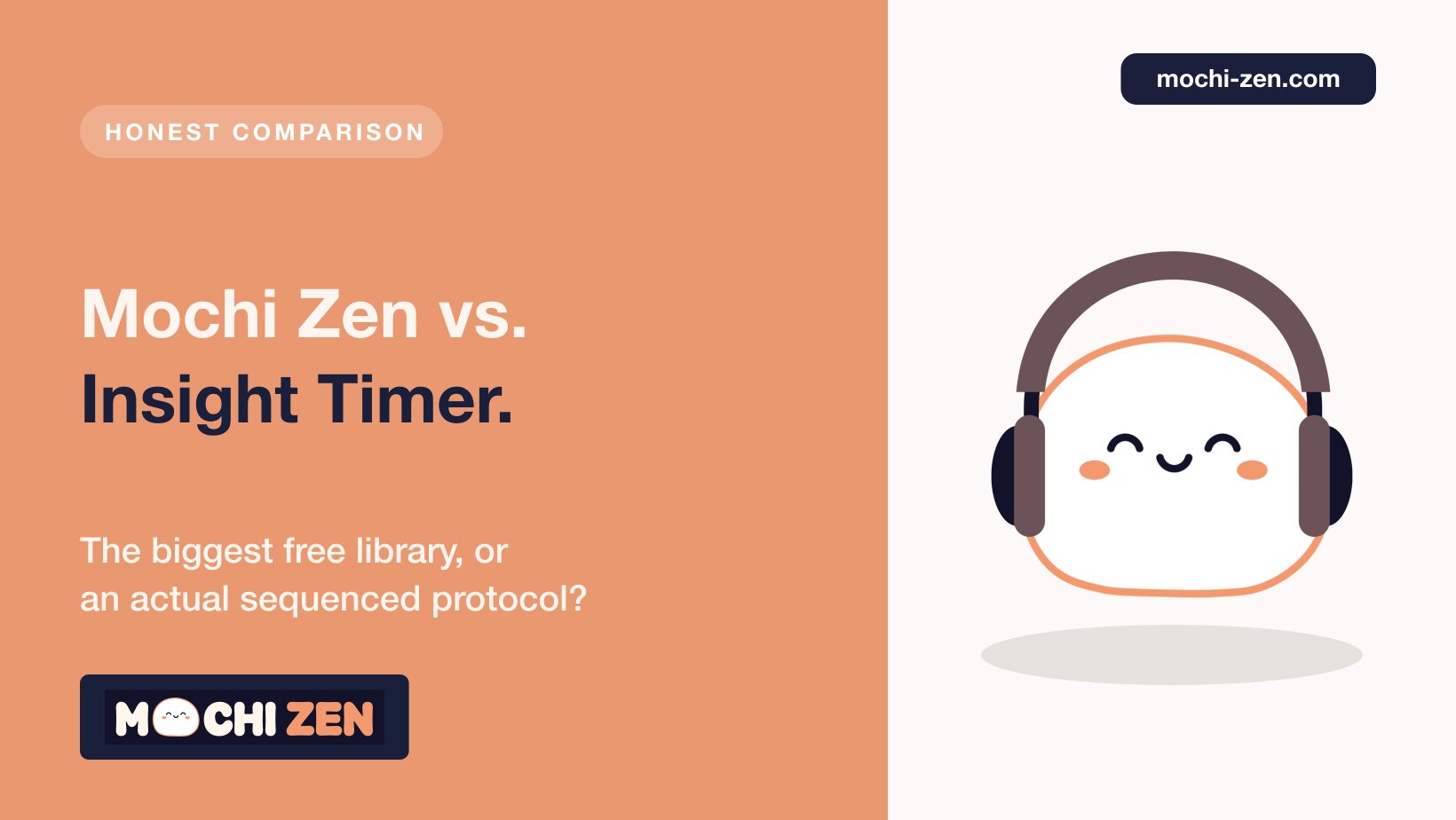 Comparison of Mochi Zen RTT hypnotherapy app and the Insight Timer free meditation library for 2026