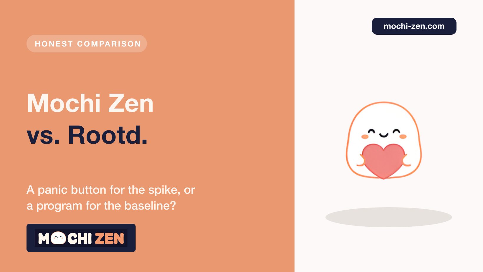 Comparison of Mochi Zen RTT hypnotherapy app and the Rootd panic attack relief app for 2026