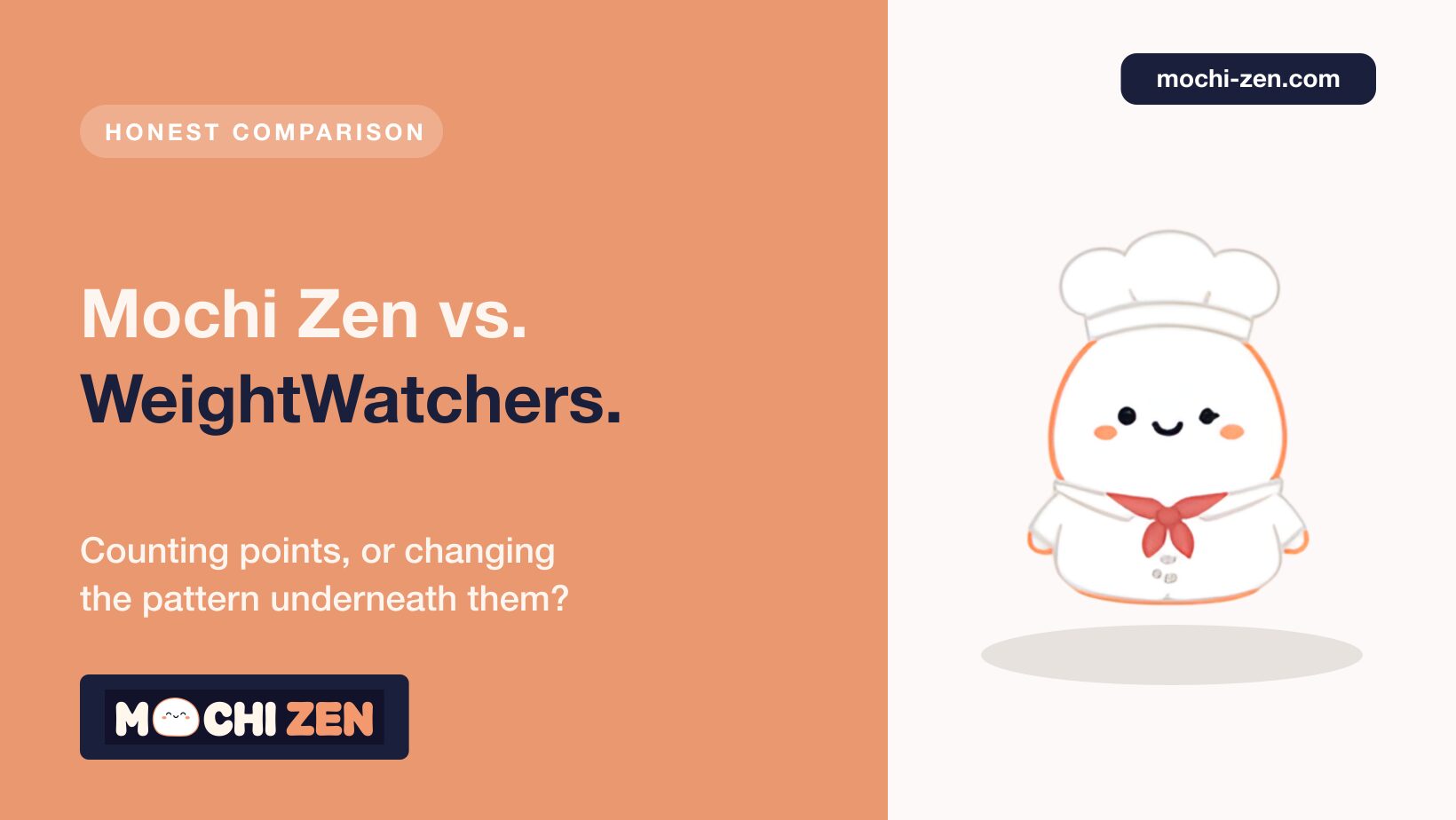 Comparison of Mochi Zen RTT hypnotherapy app and WeightWatchers points program for weight loss in 2026