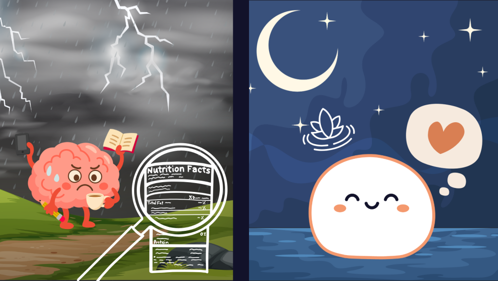 Comparison of Mochi Zen vs traditional calorie tracking apps.
