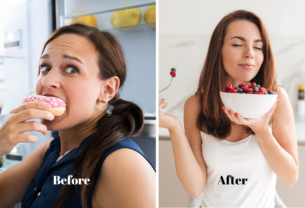 women experiencing transformation and freedom from emotional eating with Mochi Zen app